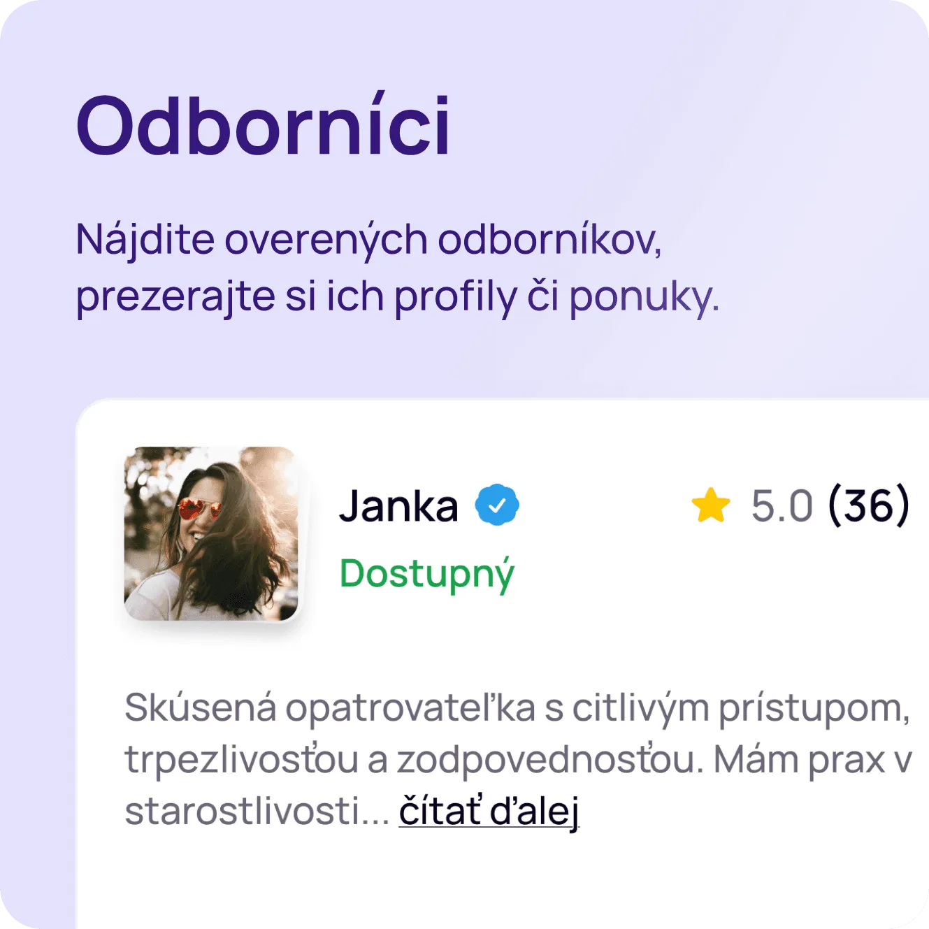 Odborníci - Nájdite overených odborníkov, prezerajte si ich profily či ponuky.