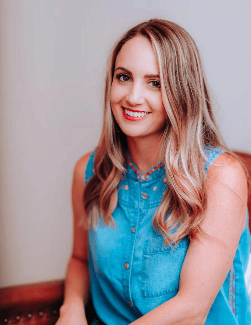 Profile portrait with natural lighting featuring long blonde hair