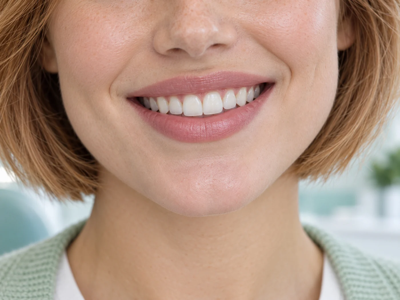 Close-up of a natural, healthy smile