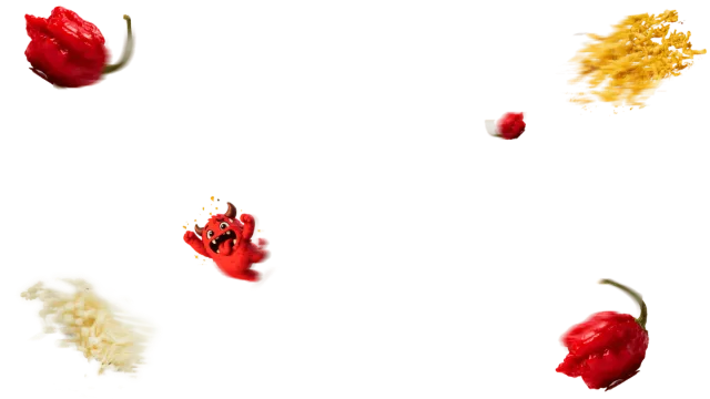 A red and white object with a flower in it