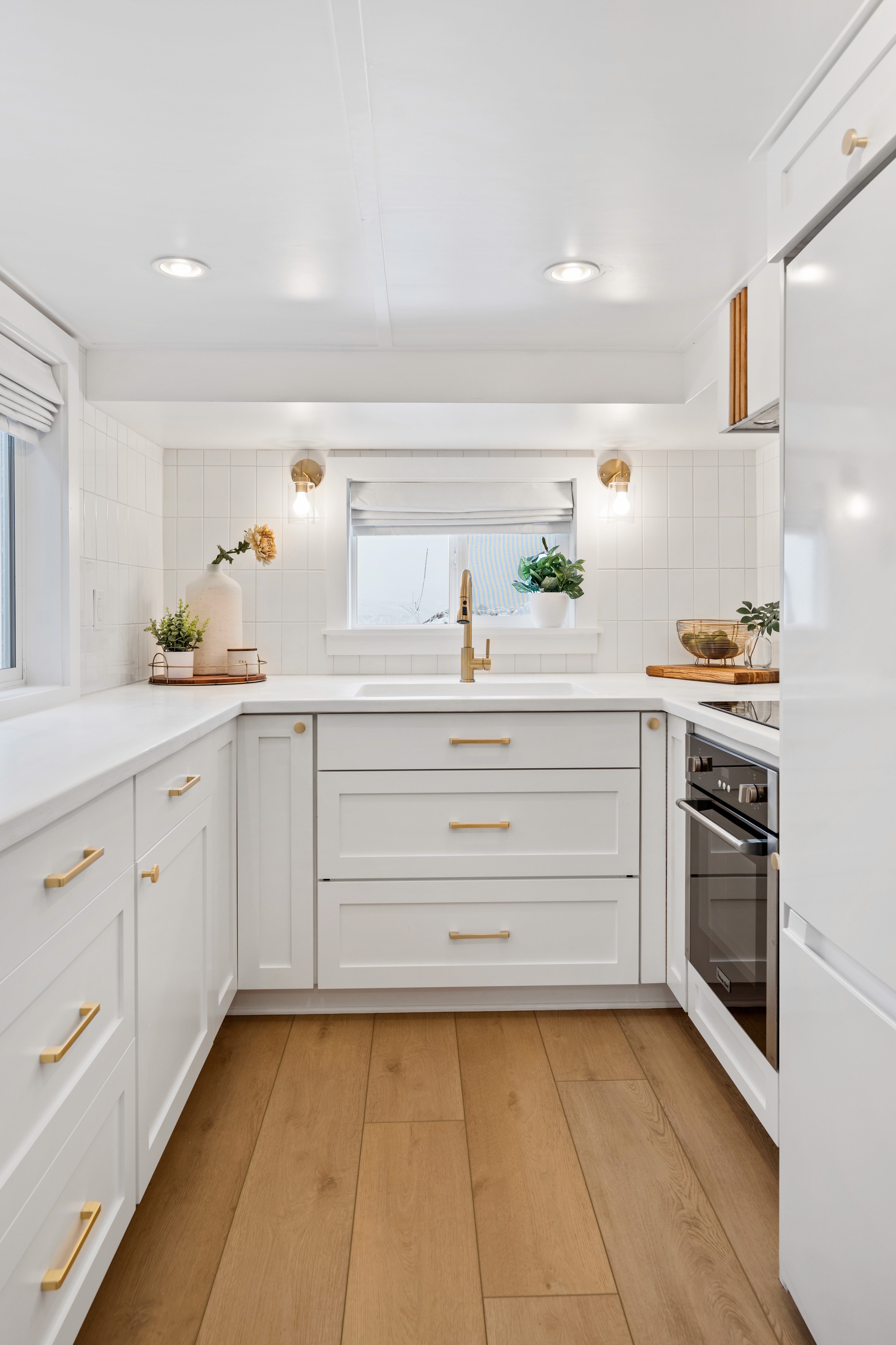 St. George Utah home living area showcasing retro woodwork and modern comfort