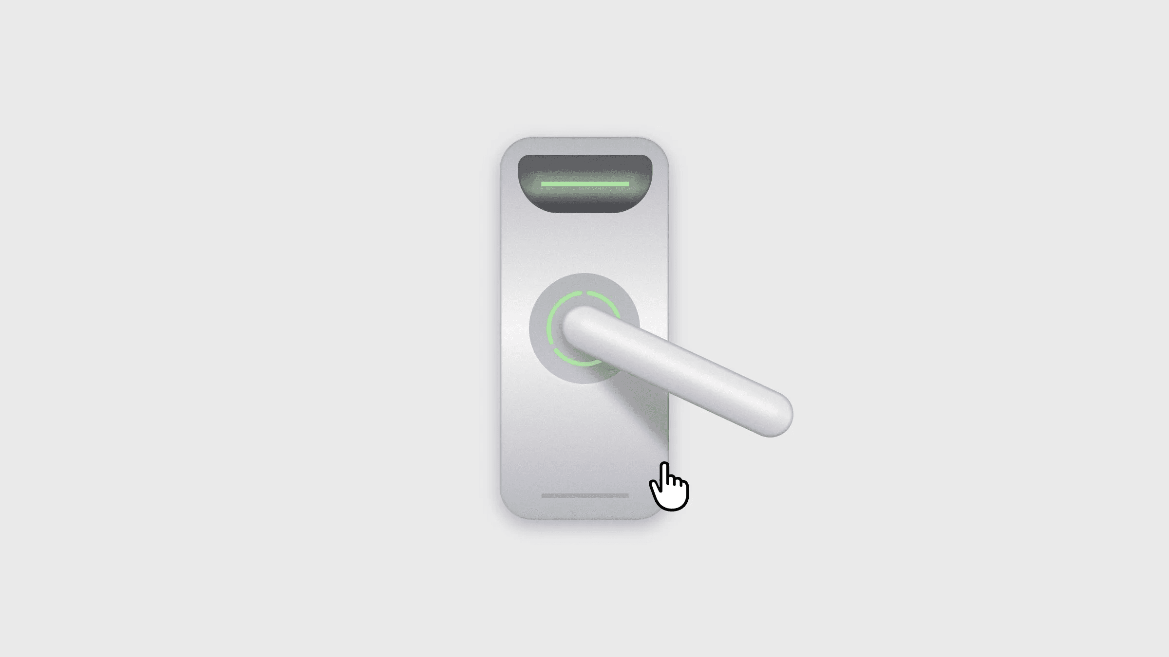 Interactive smart door lock with green unlock indicator