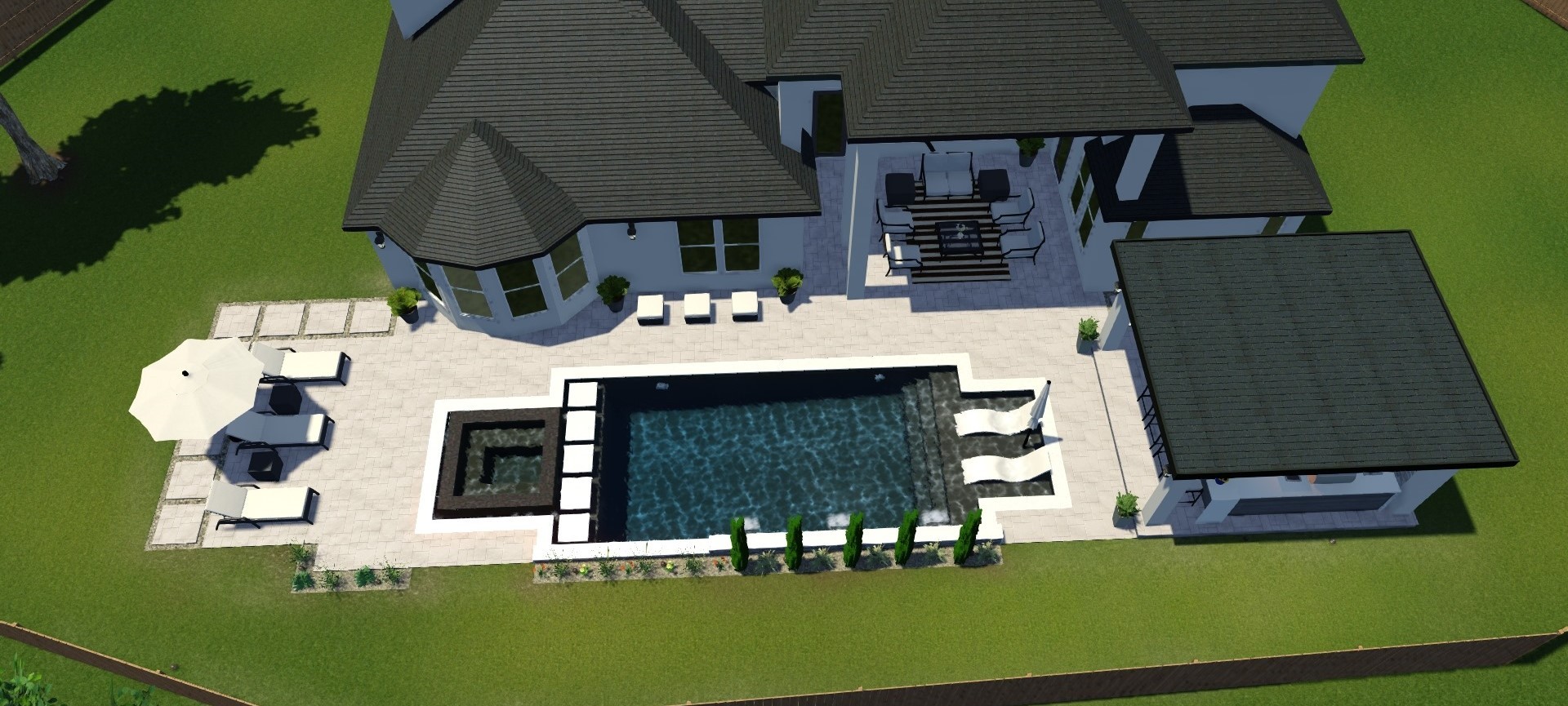 Custom Swimming Pool Design Richmond, TX - LD Outdoors Design