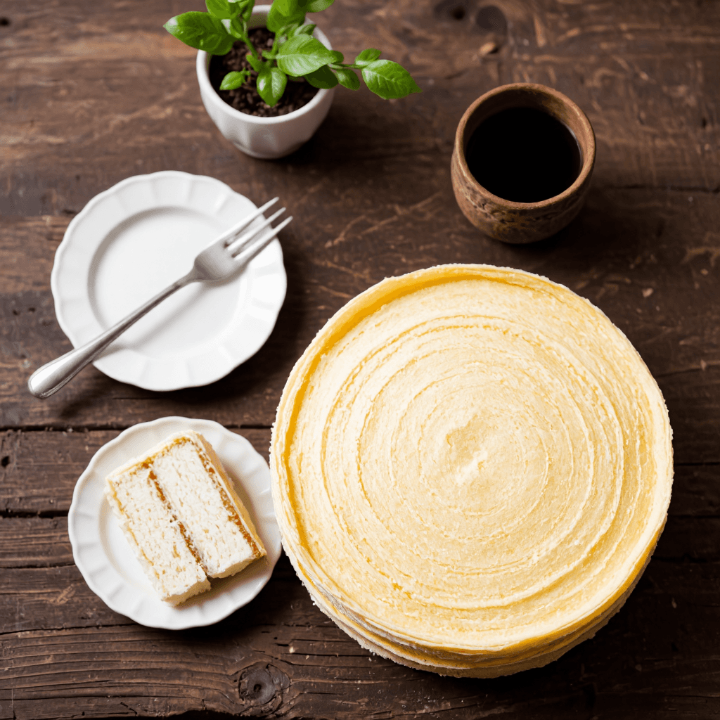 product photography of crepe cake