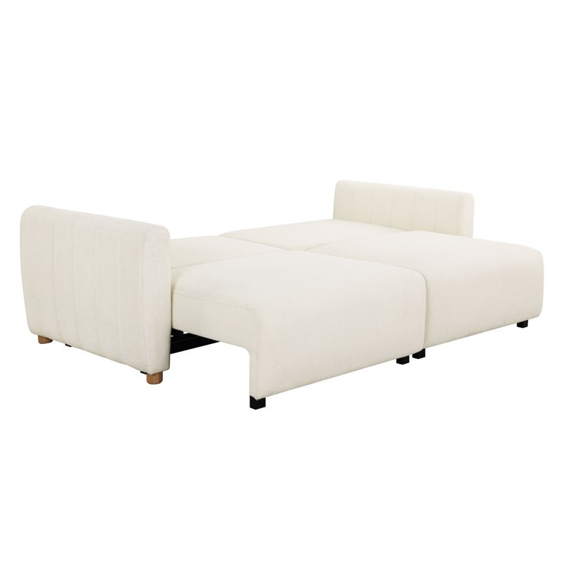 Convertible couch queen size from Serta, featuring soft upholstery and a stylish channel tufted look.