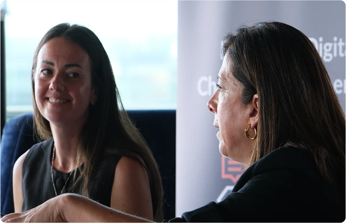 Emily Kindness and Ana Monzon talking