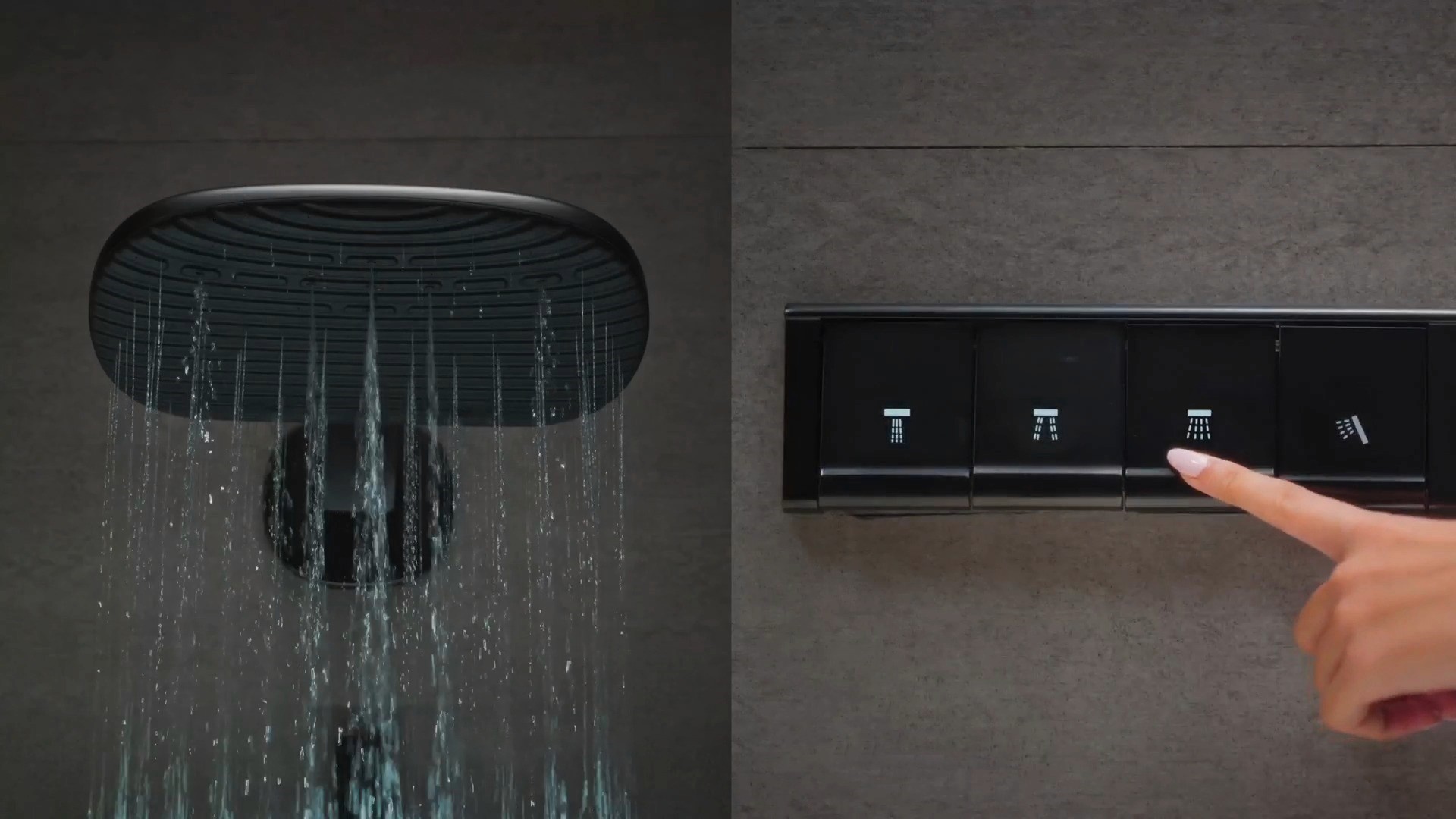 Shower head and control panel featured in a product video shoot for TOTO India.