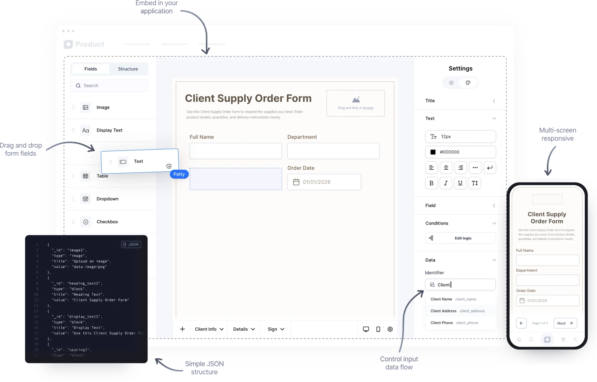 manufacturing form builder for developers