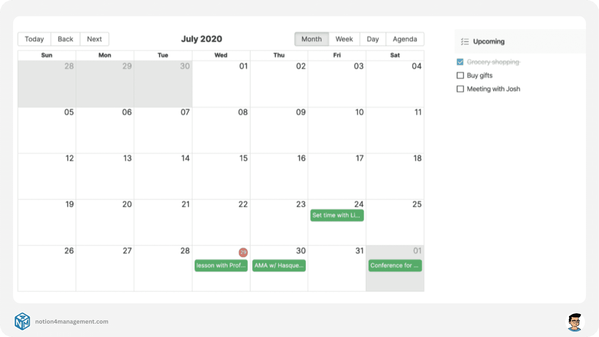 Notion Calendar Widget