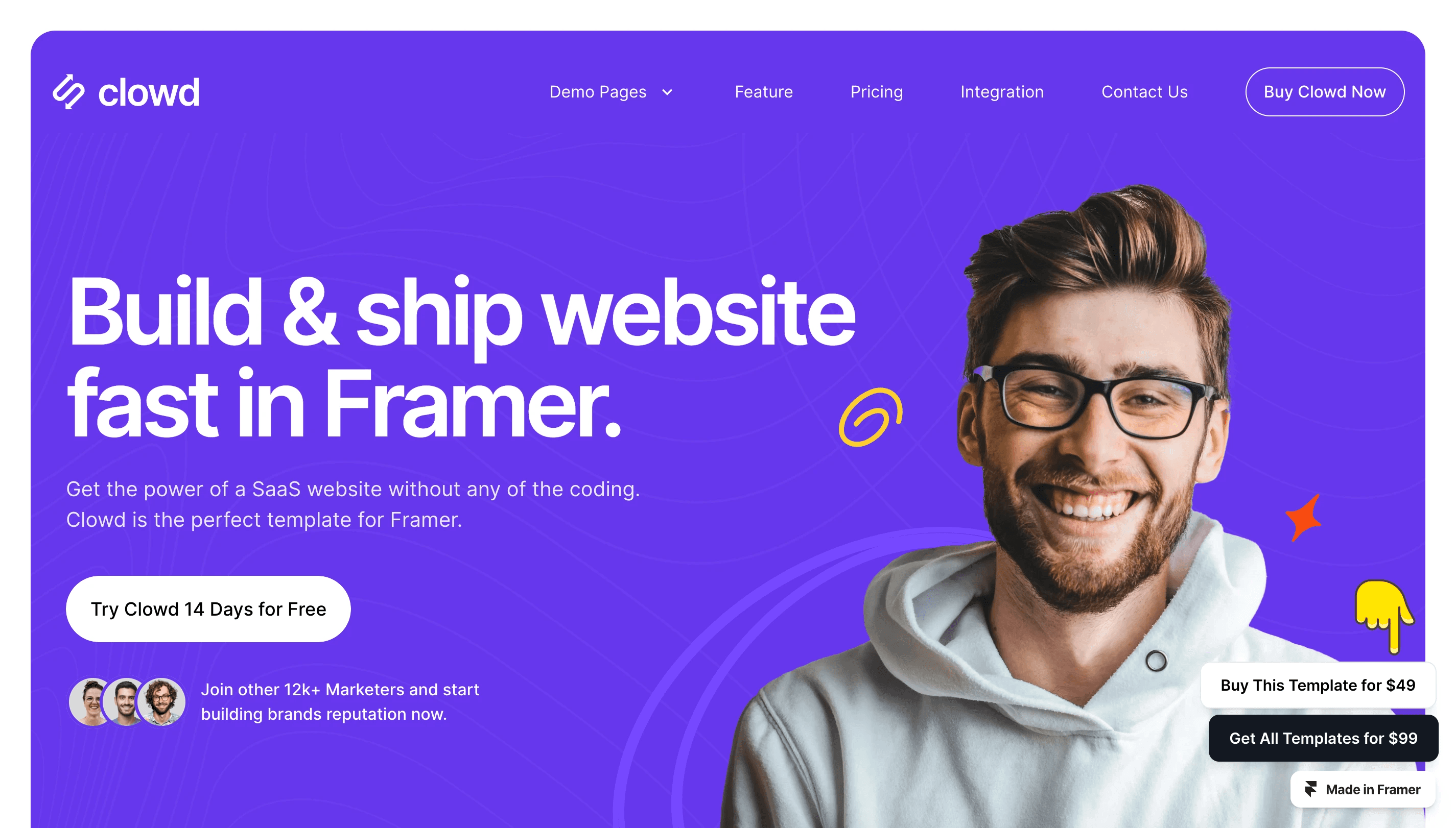 Clowd - SaaS startup website template