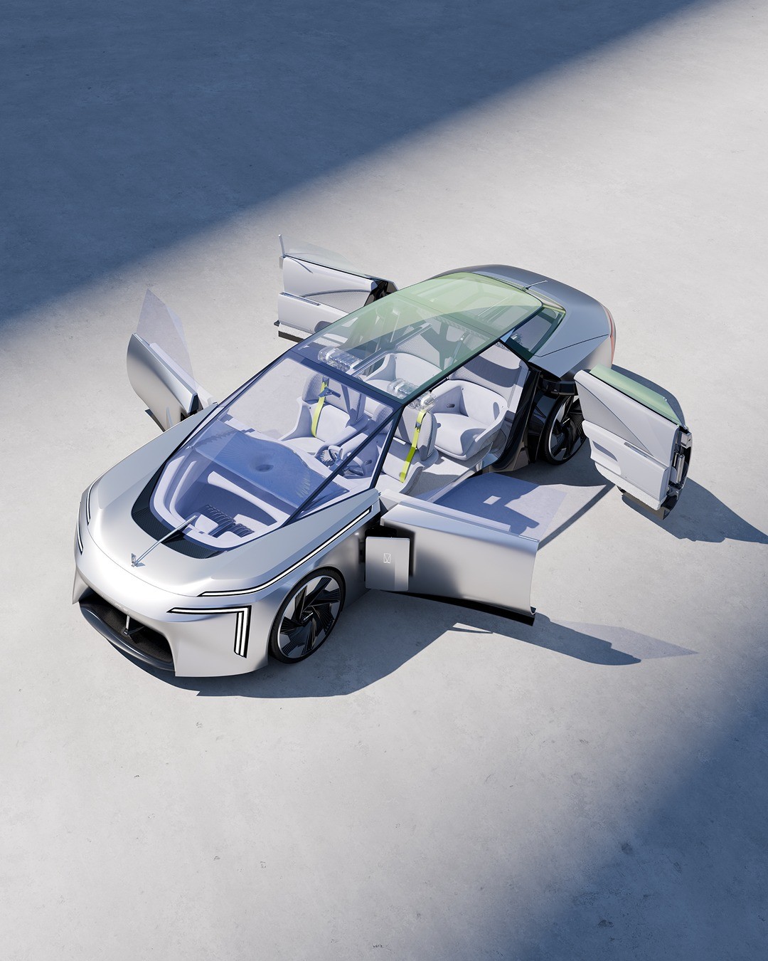 Avatr EV Concept – Exterior Top View, Automotive Design Visualization by MUNIQ