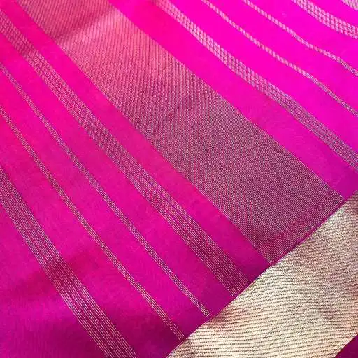 Gold Yellow Dark Pink Silk Cotton Saree