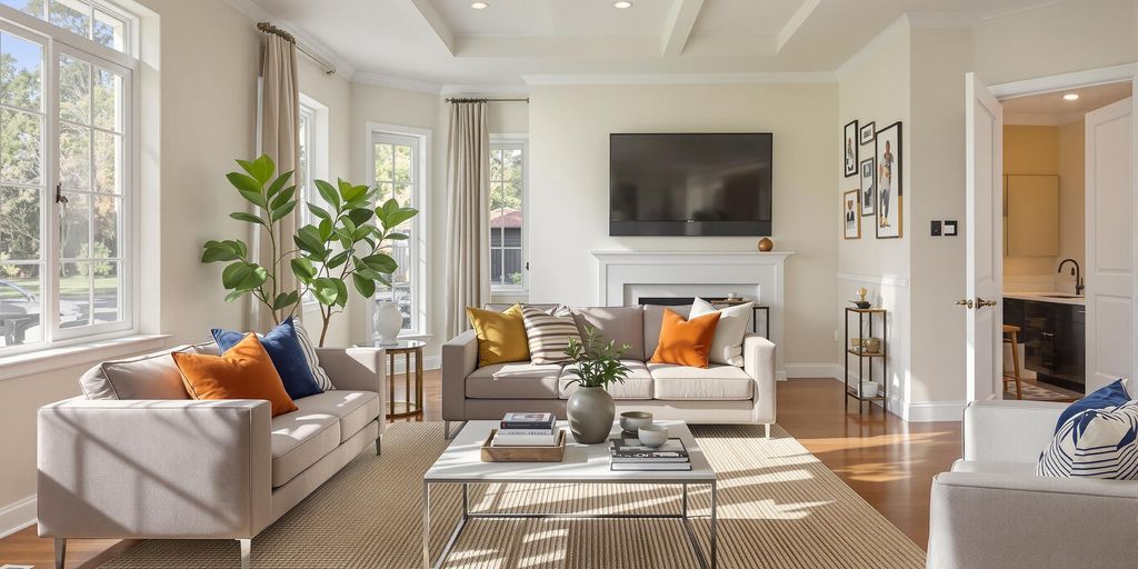 Bright living room ideal for real estate photography.