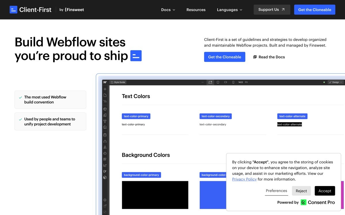 Best Webflow SaaS Template with Finsweet Client First