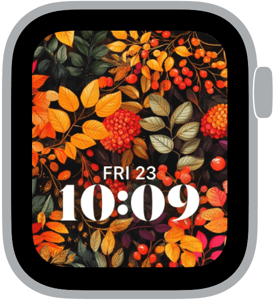 an apple watch face from the fall patterns collection