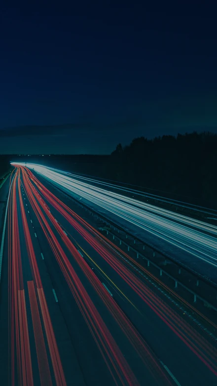 Lights from transport at night