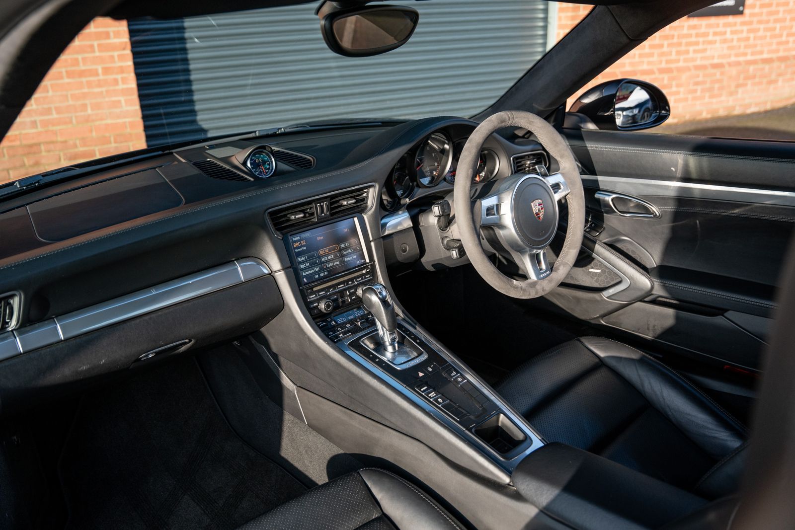 black porsche front interior