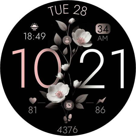 Floral Watch Face for Wear OS watches