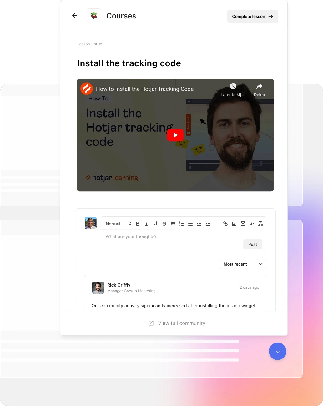 Turf courses functionality embedded in your product