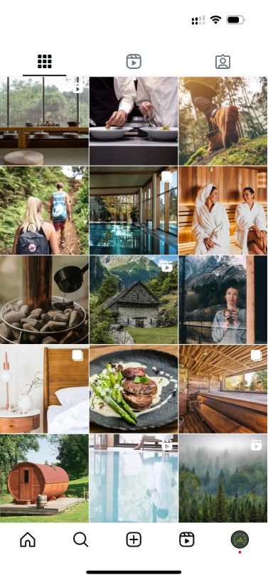 Instagram Profil eines Wellnesshotel