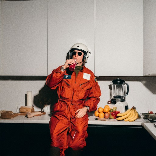Pilot drinking smoothie