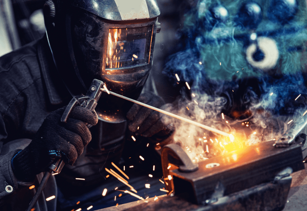 industrial welding worker in manufacturing