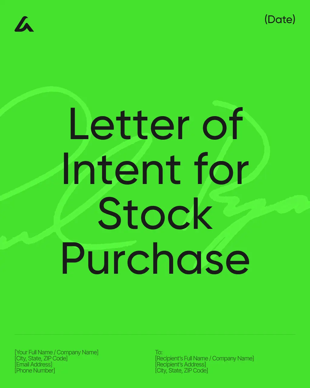 Letter of Intent for Stock Purchase