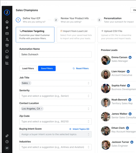 AI outbound sales ICP filtering tool for targeted prospecting.