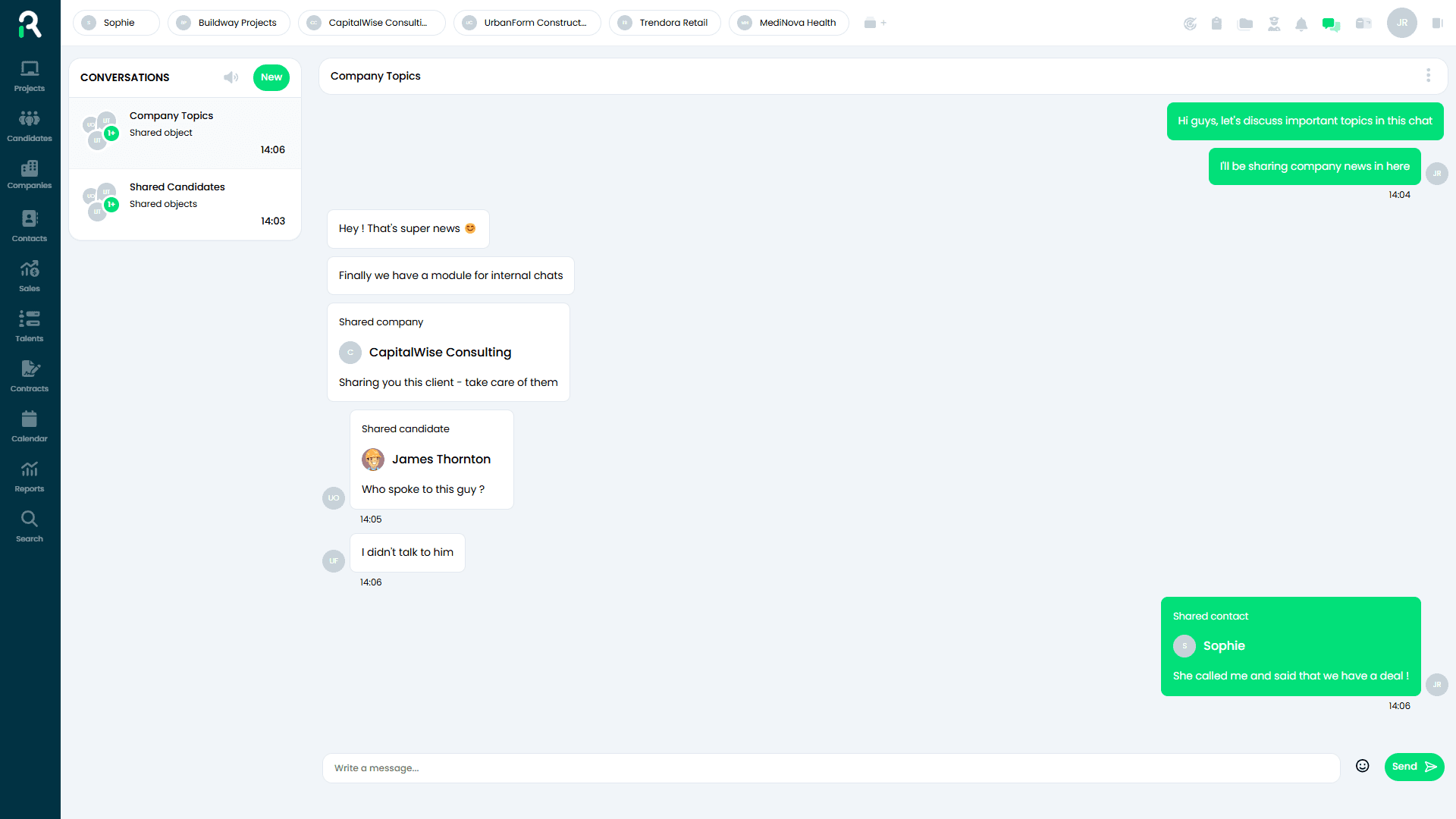 Messenger and sharing