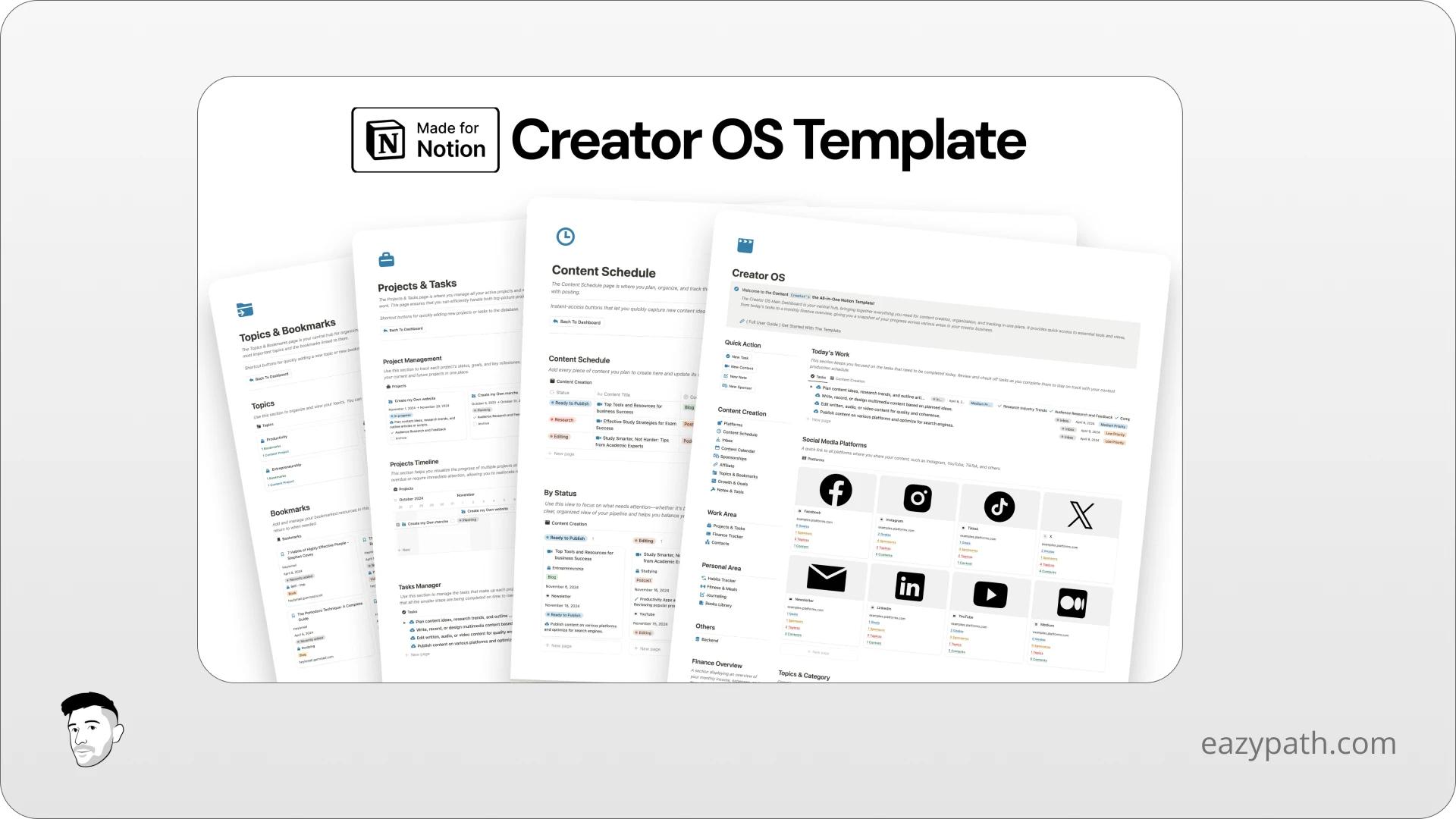 Notion Social Media Template Content Creator OS