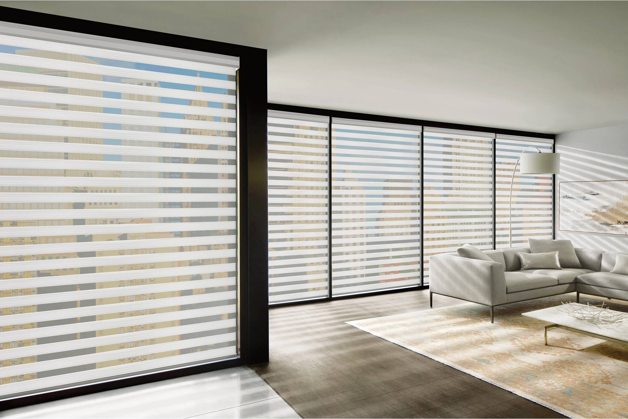 Designer Banded Shades	M3™ in Living Room