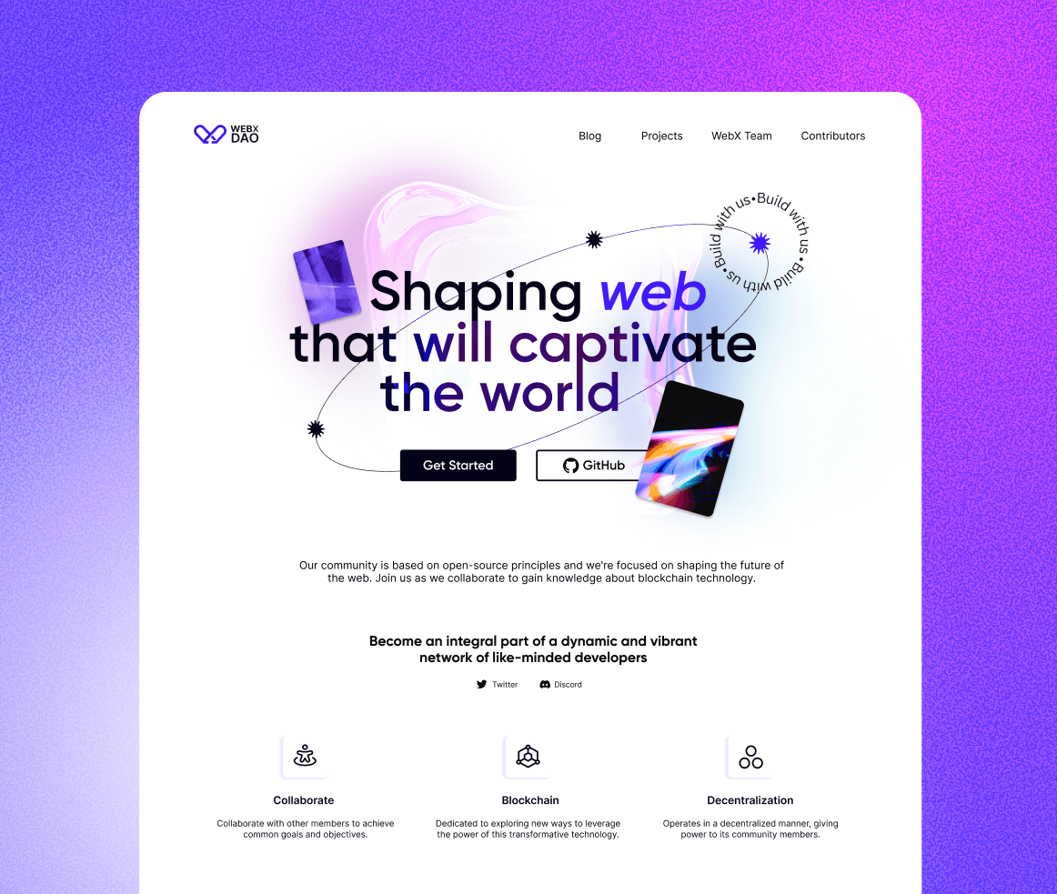 WebxDAO Homepage