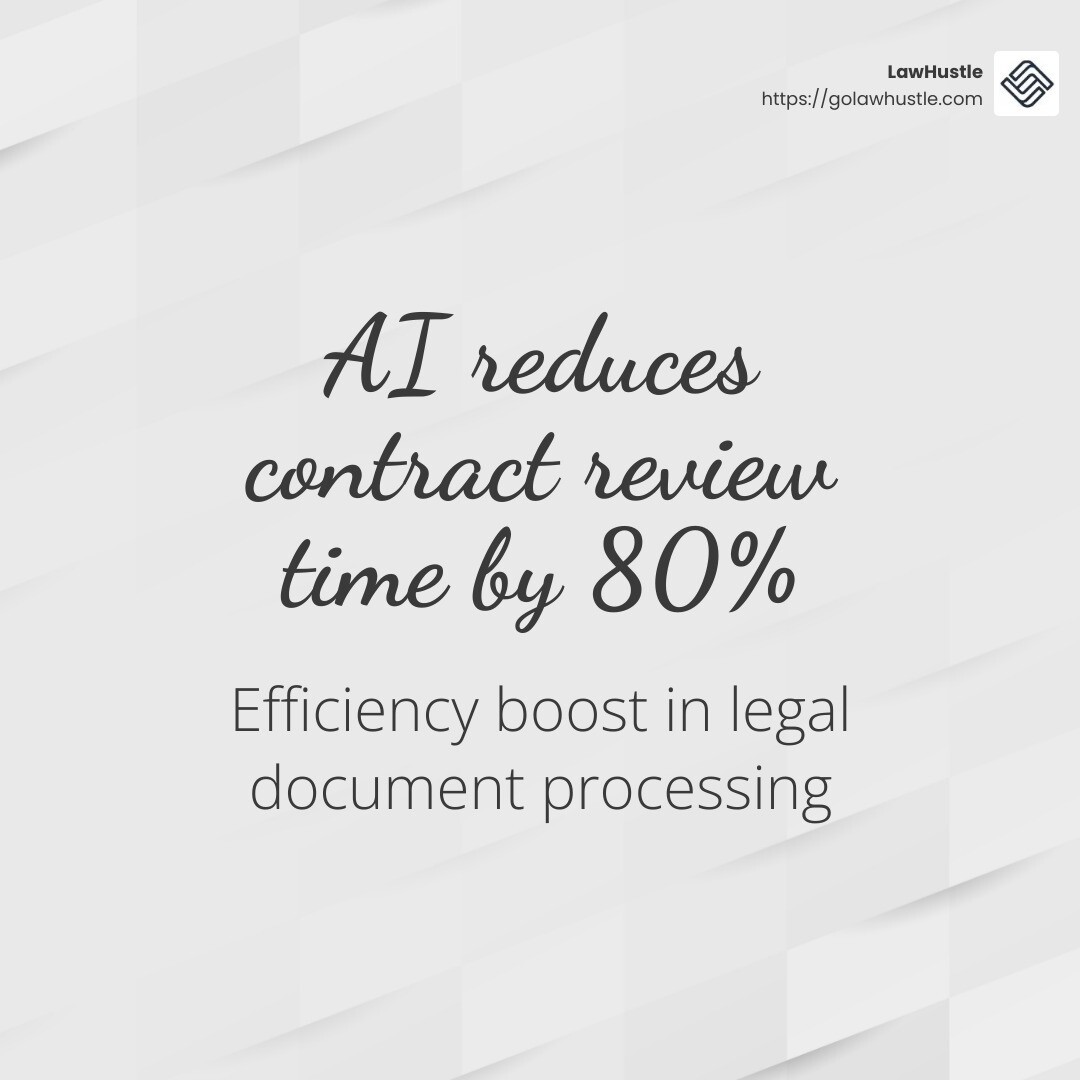 Stat: AI reduces contract review time by 80% - legal ai solutions infographic simple-stat-light
