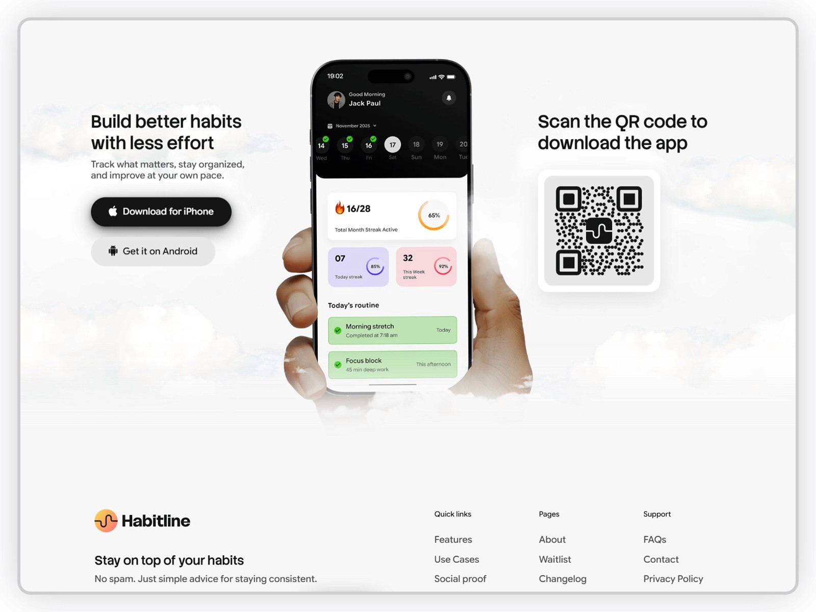 Habitline — 现代专业 AI 产品官网设计灵感