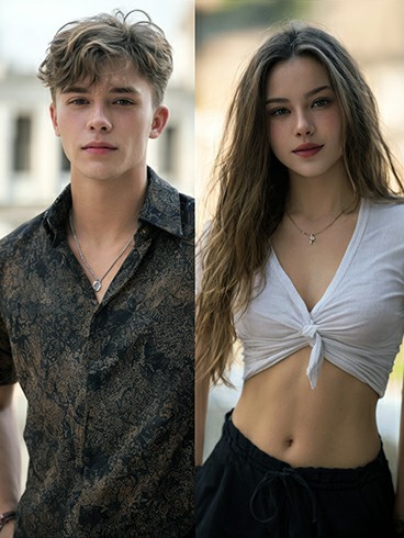 AI generated video of two people hugging using PicYou AI templates.