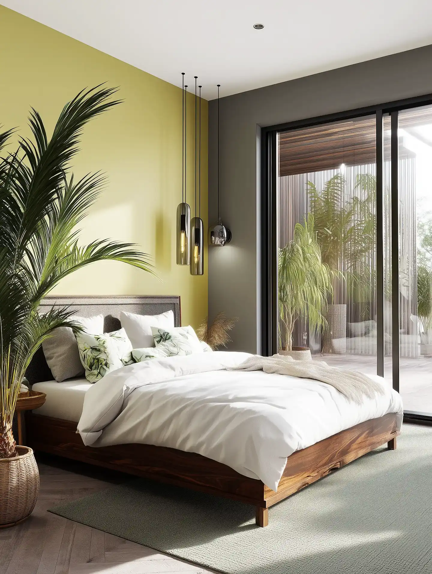 Cozy bedroom featuring a master bed, bedside lamps, and neutral tones