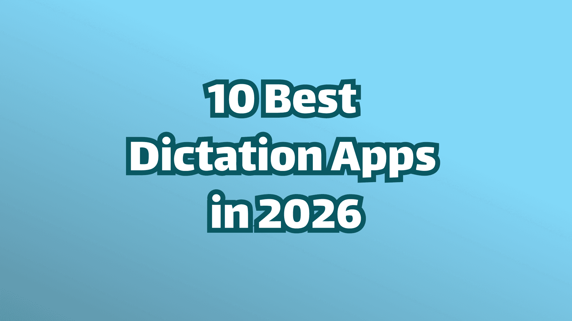 表紙画像、青い背景に白い文字で「2026年のベスト音声入力アプリ10選」と書かれています