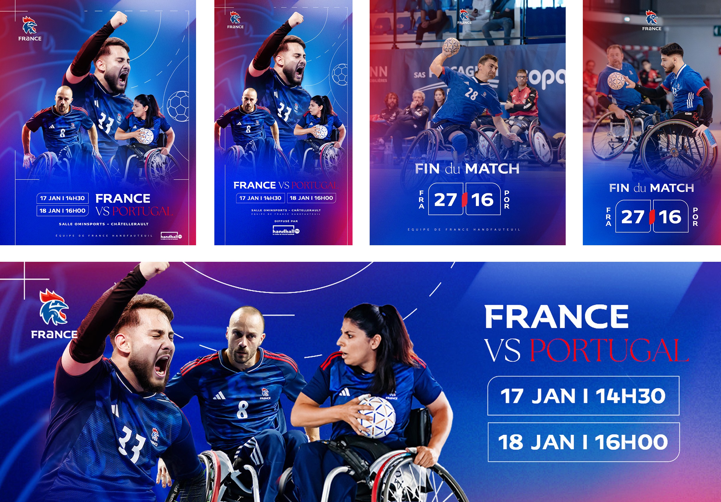 Aperçu général de la direction artistique dédiée à la communication de l’équipe de France Handfauteuil