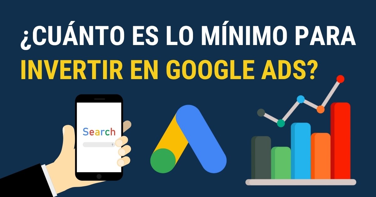 Imagen de portada que ilustra la inversión mínima recomendada para campañas de Google Ads en Panamá, mostrando gráficos de rendimiento y el logo oficial de la plataforma publicitaria.