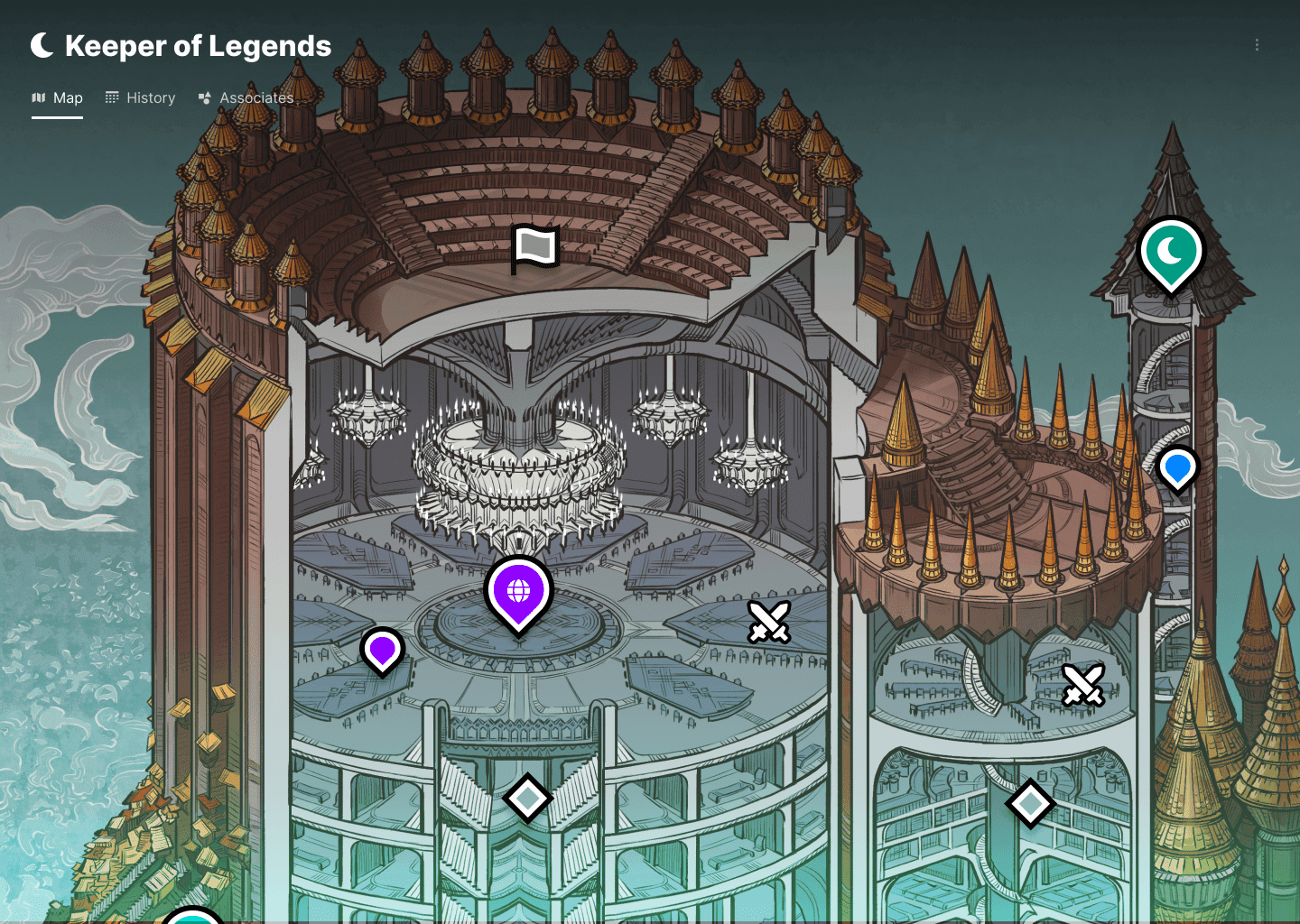 LegendKeeper lore editor with auto-linked terms, tags, and private secrets