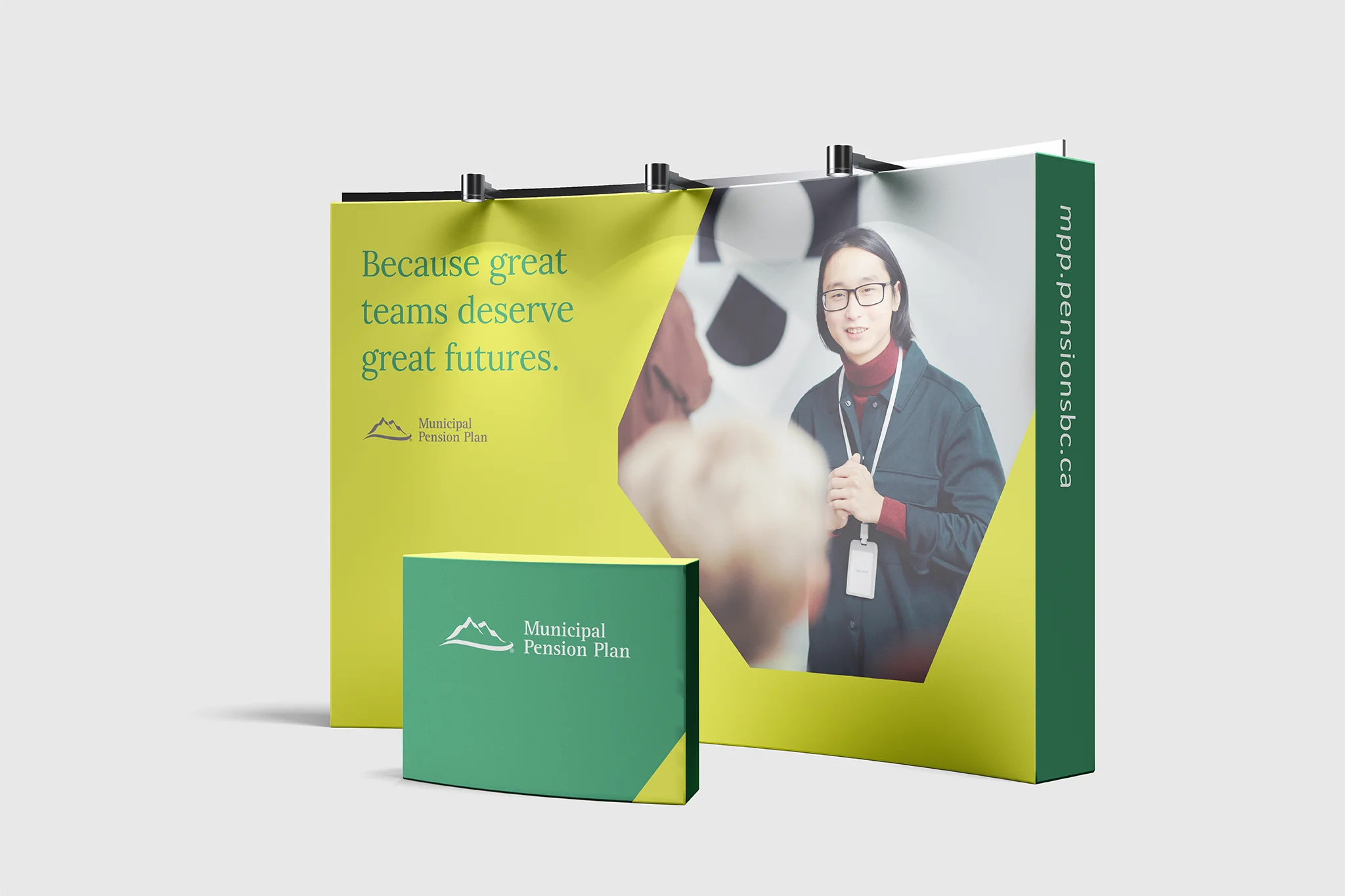 A trade show booth mockup