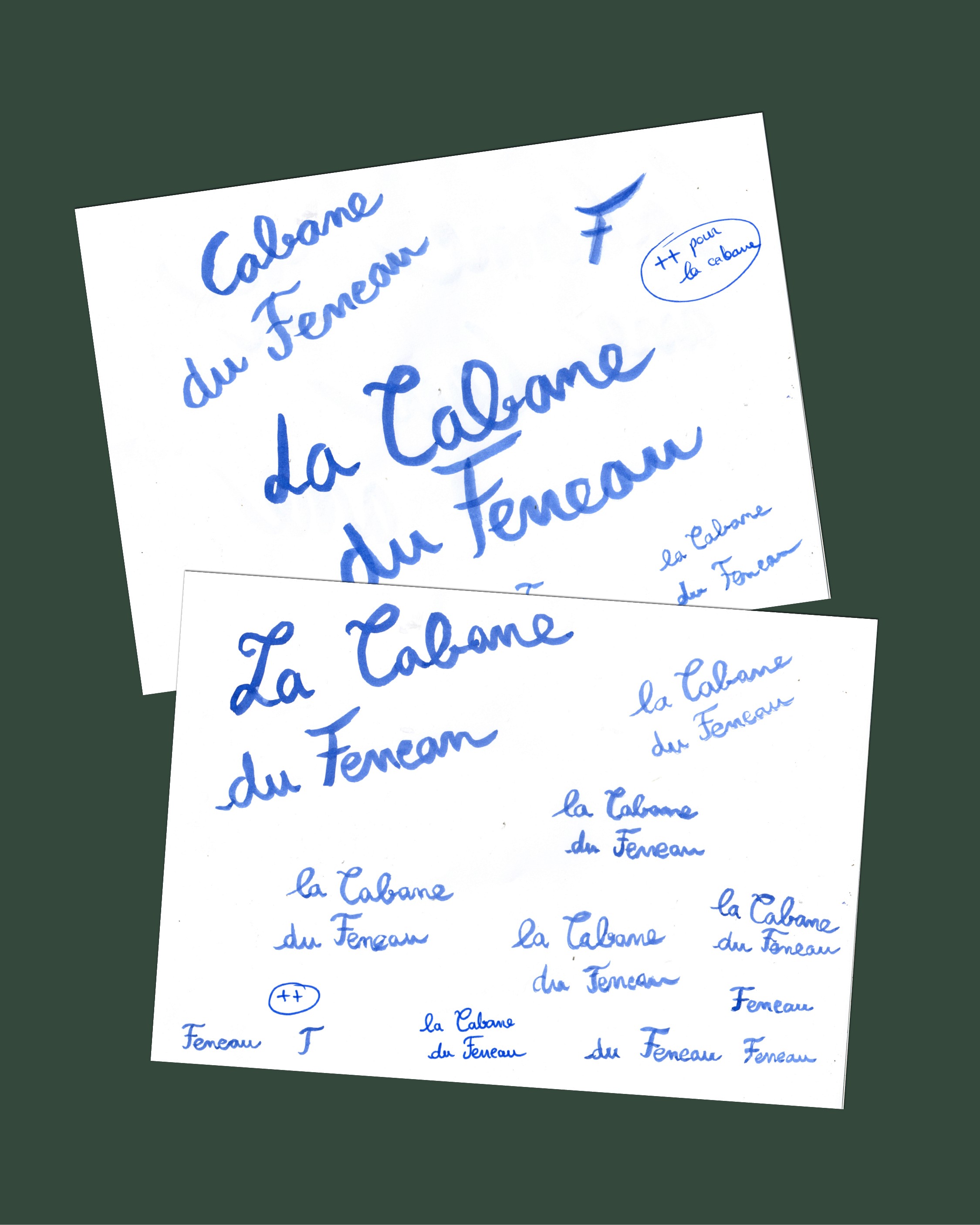 création du logo avec encre bleu