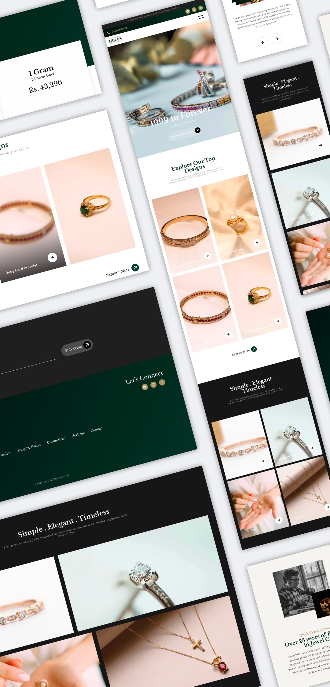 Hira's Gem and Jewelry Website Preview Mobile