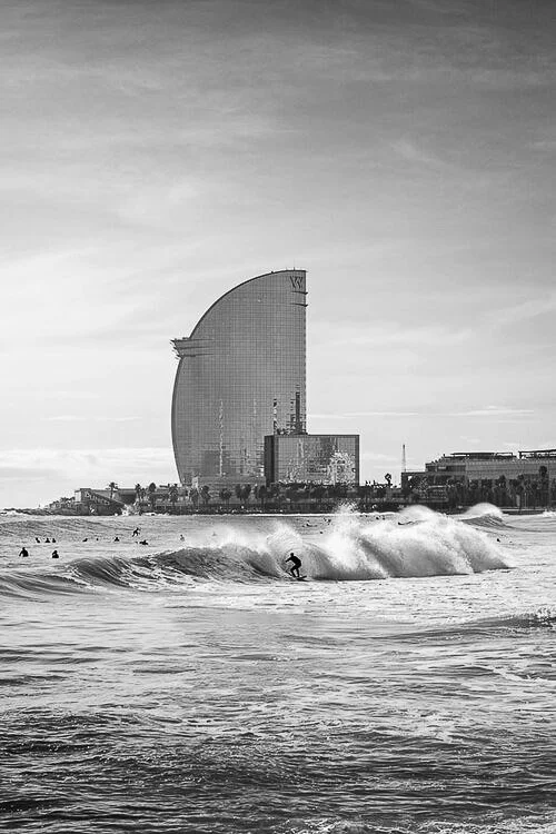 Surfing in Barcelona Spain