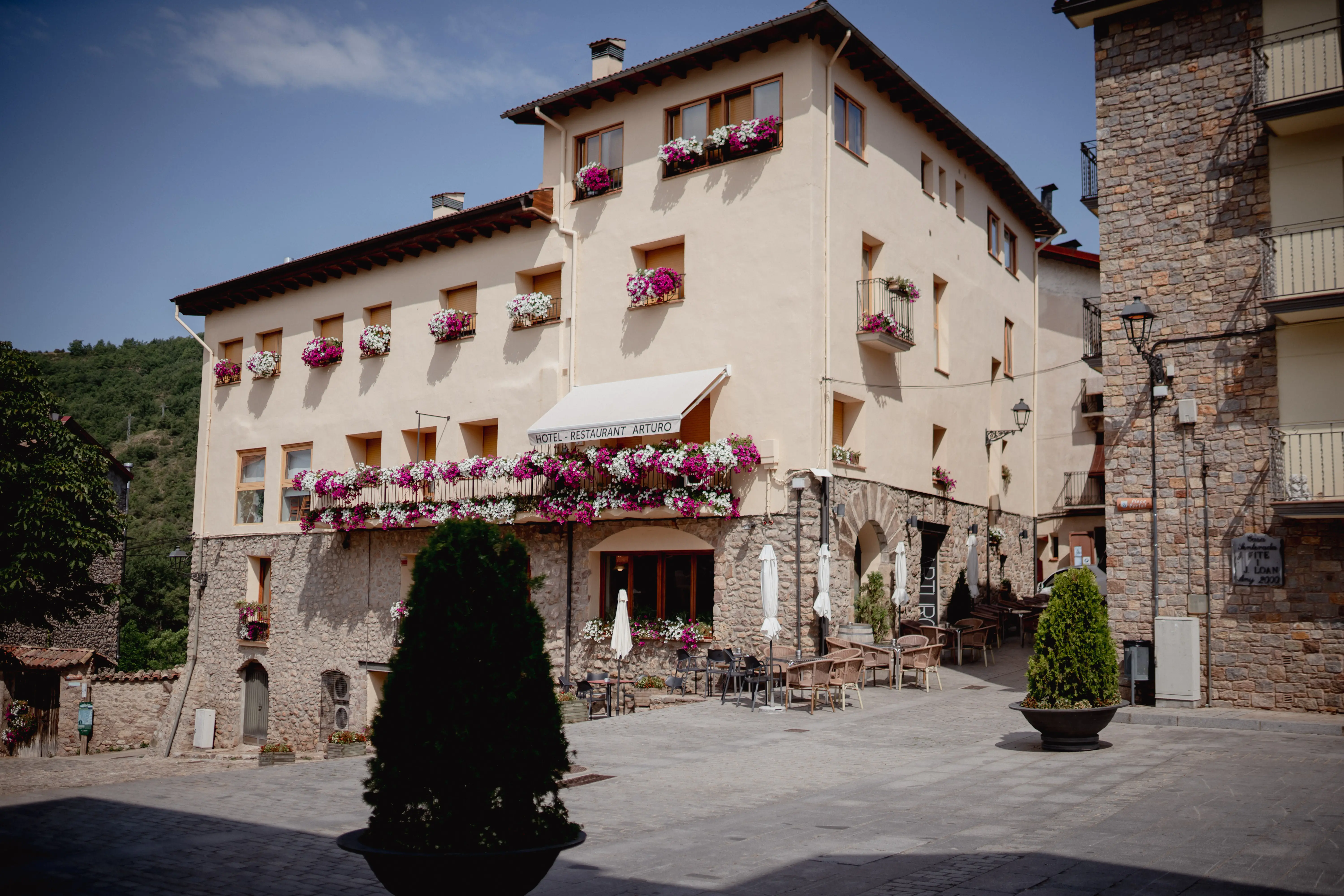 Traditional house by the lake in autumn atmosphere