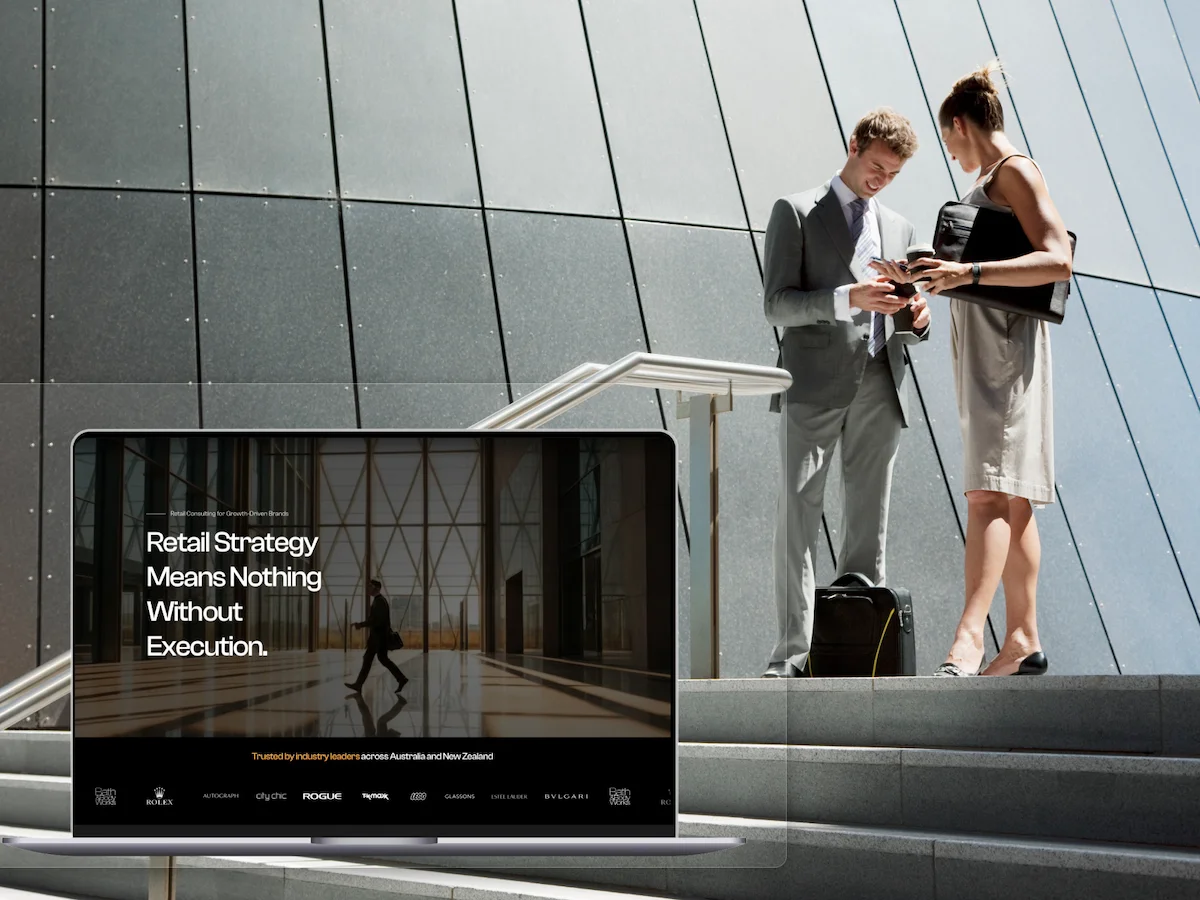 Business consulting website with professional layout and executive positioning