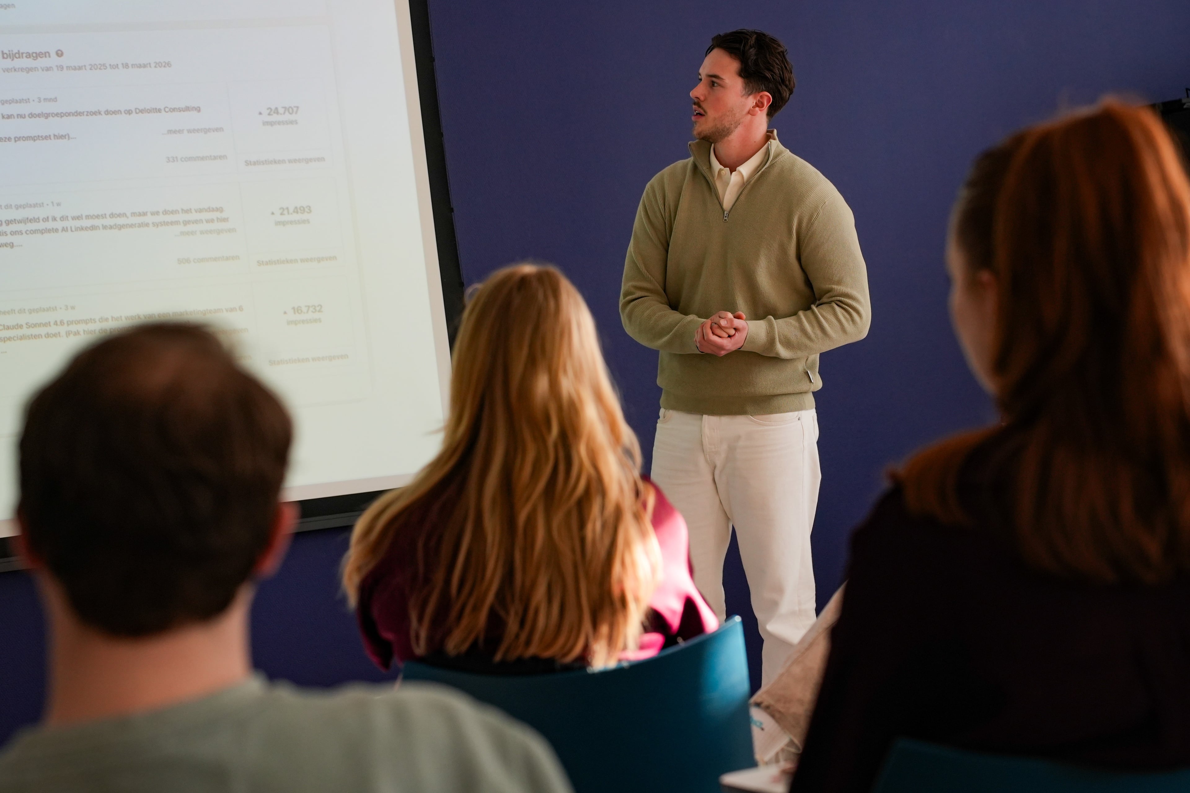 Nick tijdens een workshop