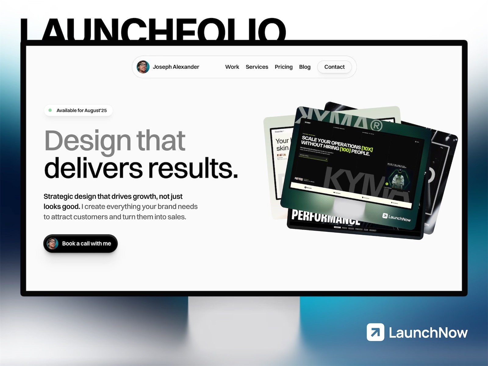 Launchfolio Design Portfolio Framer Template