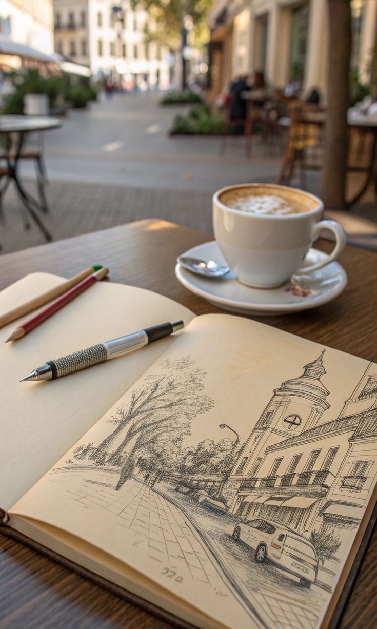 a group of people walking on a sidewalk