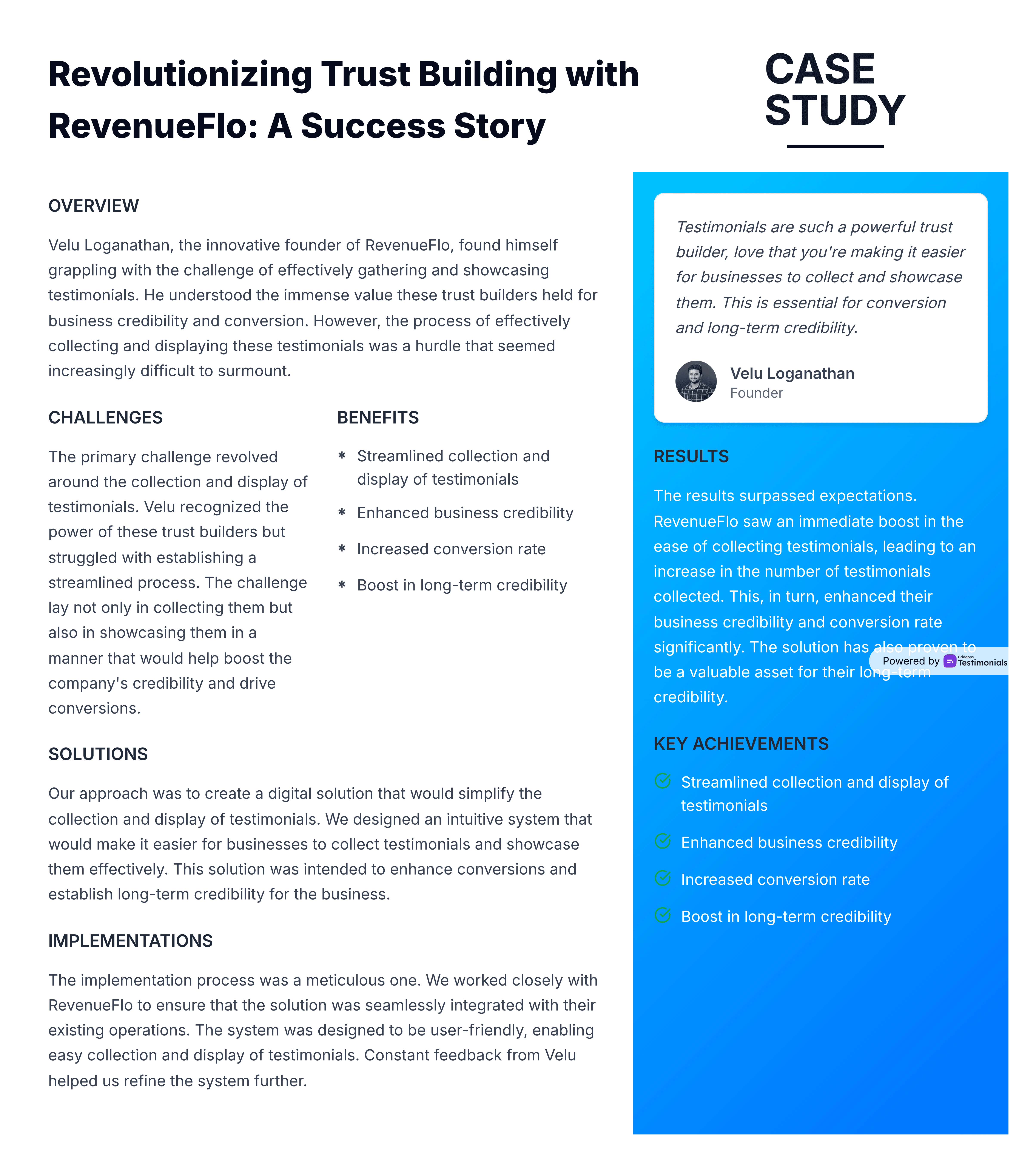Case Study | Gridapps Testimonials 